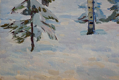 Oil painting Winter landscape Shepetovsky Vitaly Yakovlevich
