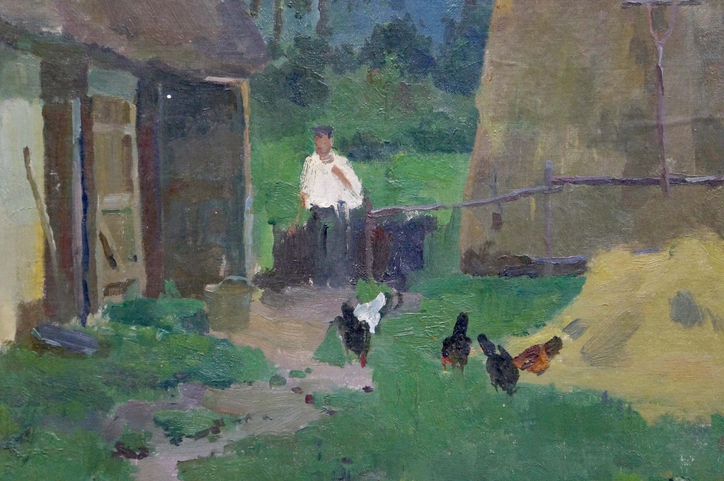 Oil painting Native home Gantman Moisei Faybovich