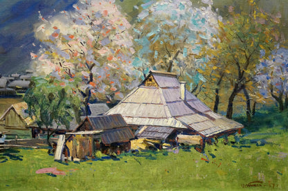 Oil painting Hut in the mountains Tyukha Ivan Andreevich