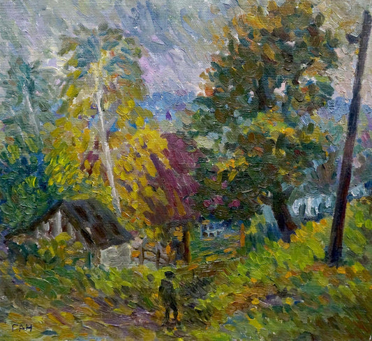 Oil painting Forest landscape Gan Nina Sergeevna