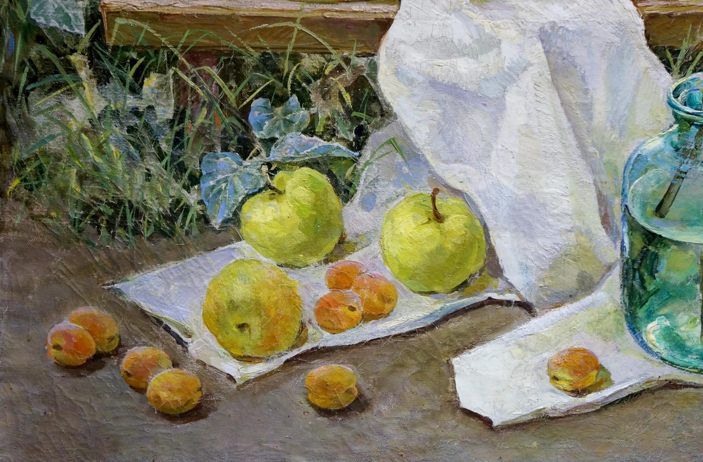 Oil painting Fruit bench Bondarenko Svetlana Vladimirovna