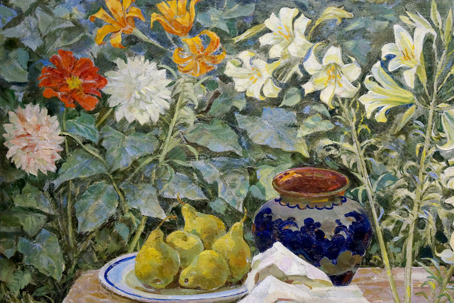 Oil painting Fruit bench Bondarenko Svetlana Vladimirovna