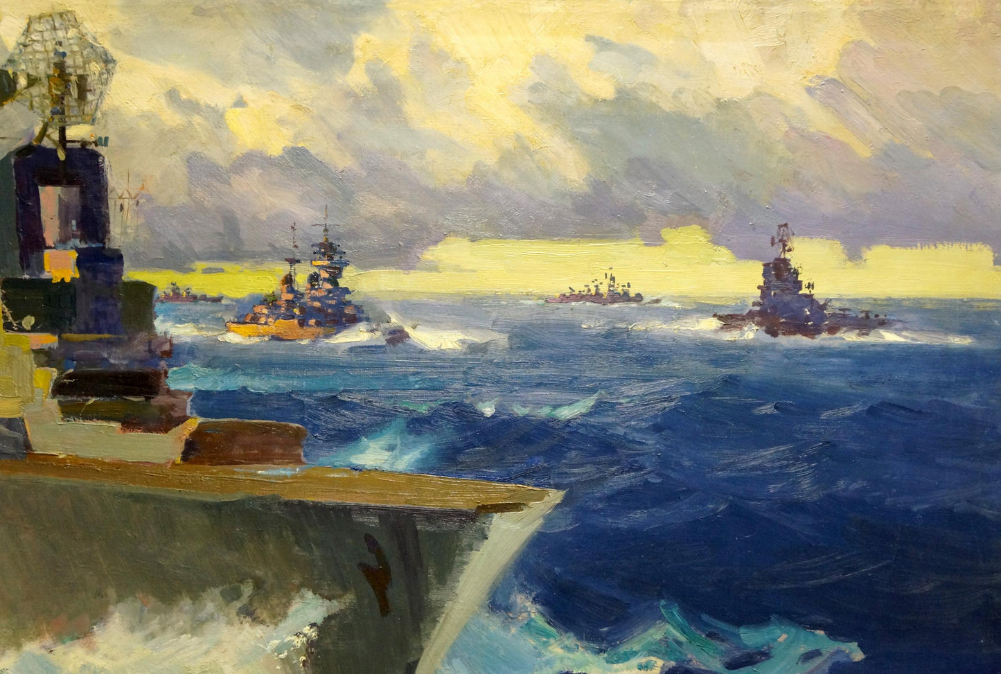 Oil painting Warships Filippov Konstantin Fedotovich