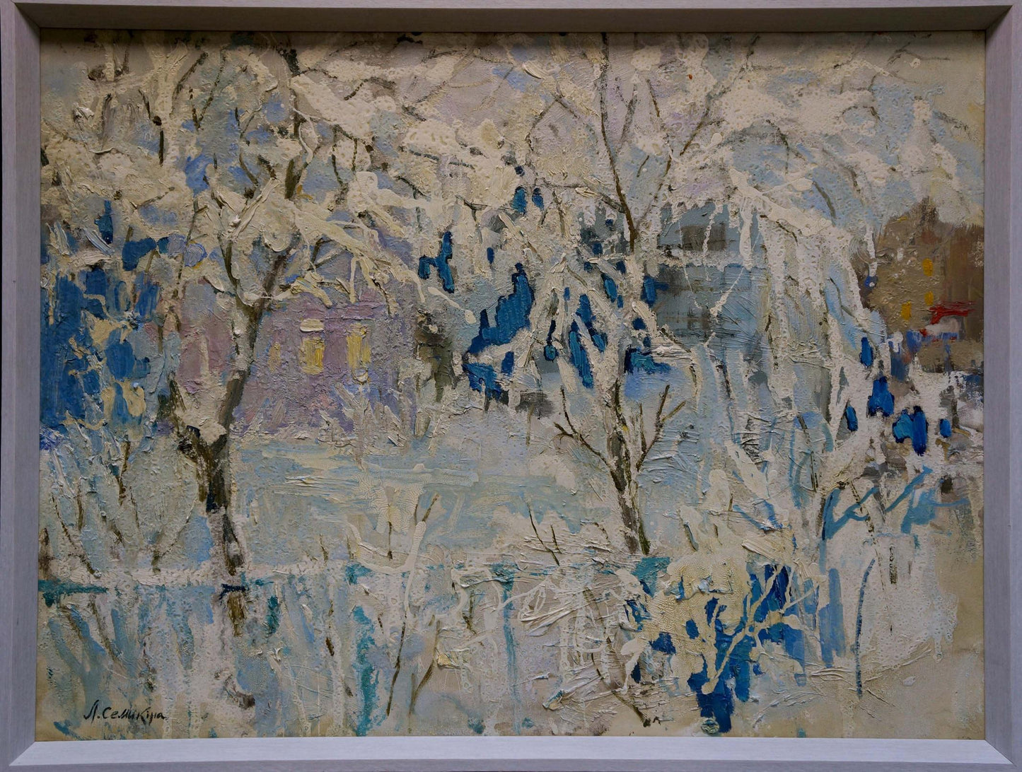 Oil painting Landscape overlooking the city Semykina Lyudmila Nikolaevna