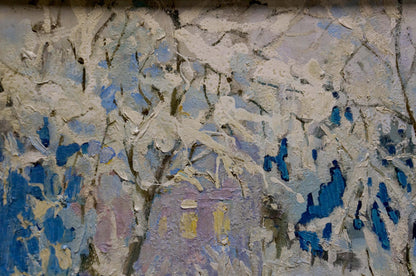 Oil painting Landscape overlooking the city Semykina Lyudmila Nikolaevna