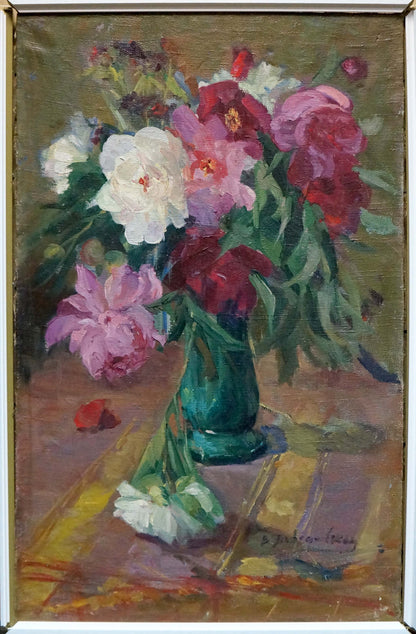 Oil painting Morning bouquet of flowers Vera Dovgalevskaya