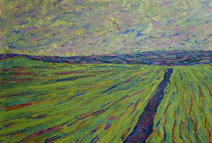 Oil painting depicting "Fields" by Dmitry Andreevich Chvala