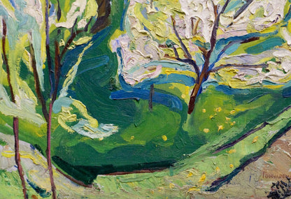 Abstract oil painting Forest landscape Valentina Goncharenko