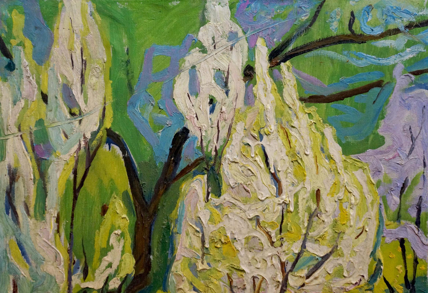 Abstract oil painting Forest landscape Valentina Goncharenko