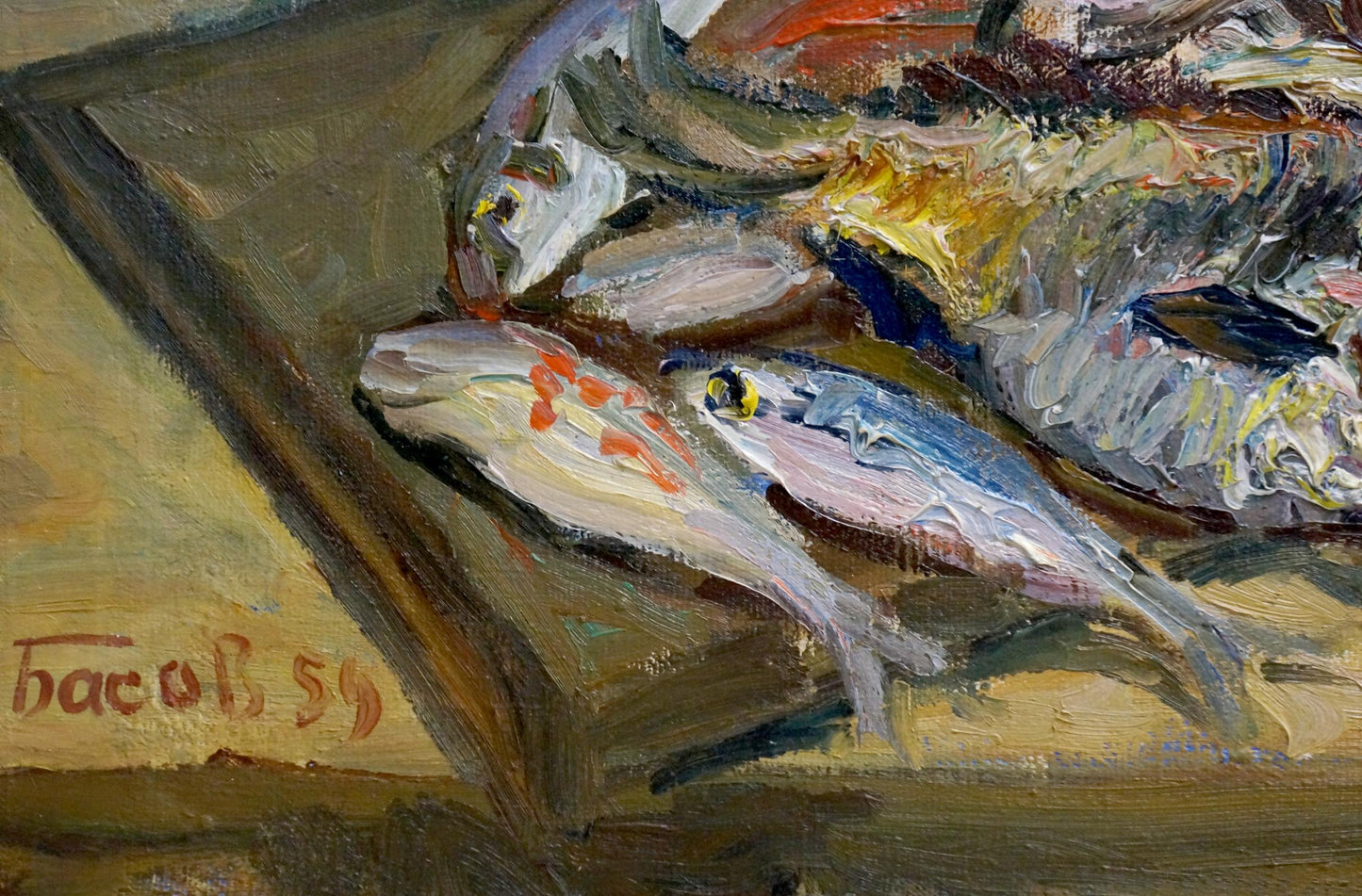 Oil painting Fishes Basov Yakov Alexandrovich