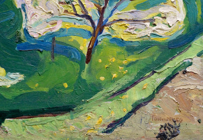 Abstract oil painting Forest landscape Valentina Goncharenko