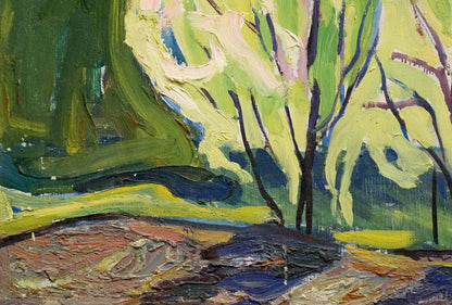 Abstract oil painting Springtime Arboretum Valentina Goncharenko