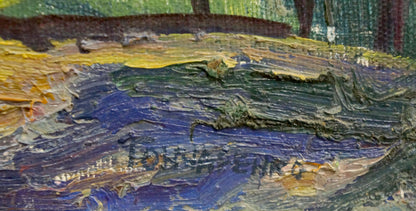 Abstract oil painting Springtime Arboretum Valentina Goncharenko