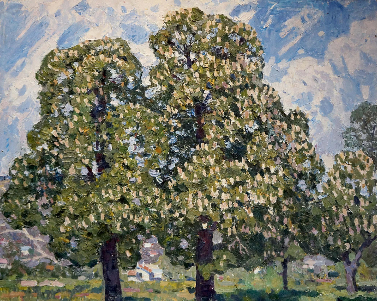 Oil painting Tree blossoms Konovalov Yuri Alexandrovich