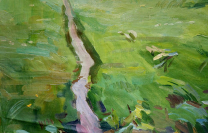 Oil painting House in the woods