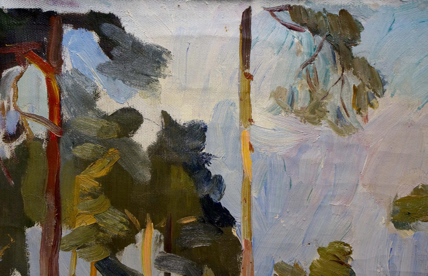 Oil painting House in the woods