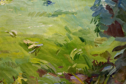 Oil painting House in the woods