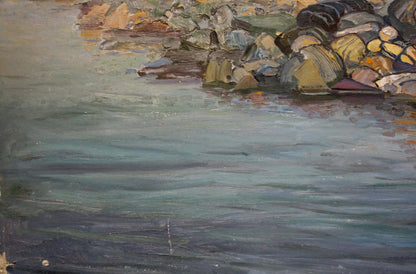 Oil painting On the shore Unknown artist