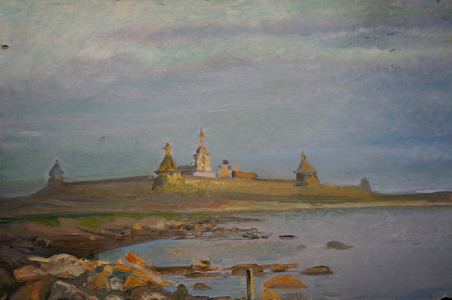 Oil painting On the shore Unknown artist