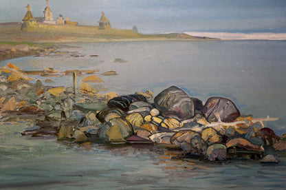 Oil painting On the shore Unknown artist