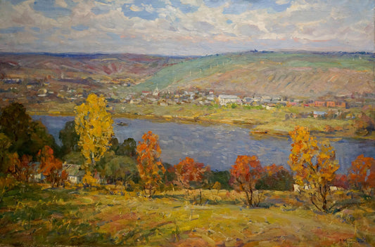 Oil painting Autumn landscape Minskiy Grigoriy Semenovich