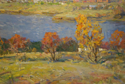 Oil painting Autumn landscape Minskiy Grigoriy Semenovich