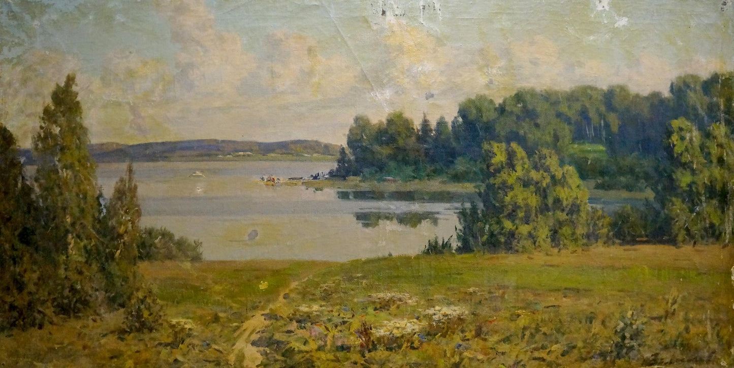 Oil painting By the evening Zemskov Lev Nikolaevich