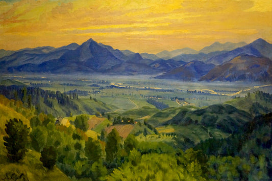 Oil painting Sunset landscape Manailo Fedor Fedorovich