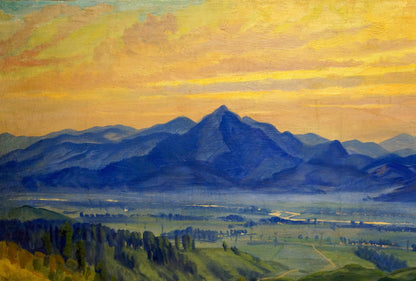 Oil painting Sunset landscape Manailo Fedor Fedorovich