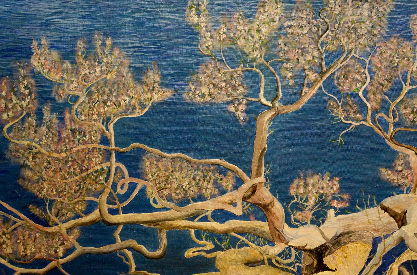 Oil painting Blooming tree