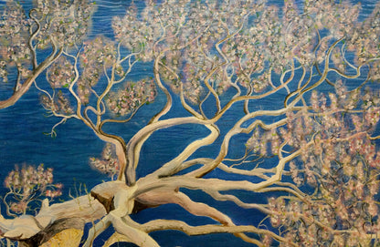 Oil painting Blooming tree