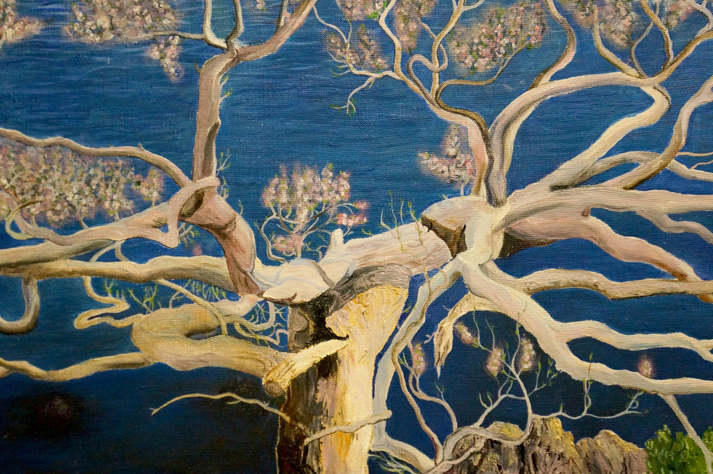 Oil painting Blooming tree