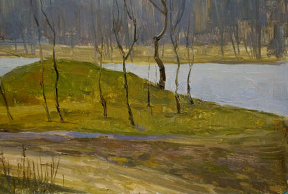 Oil painting Autumn church bells Unknown artist