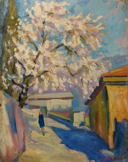 Oil painting Street landscape Karelin Vyacheslav