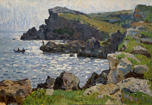 Oil painting People by the shore Konovalov Yuri Alexandrovich