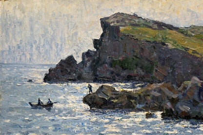 Oil painting People by the shore Konovalov Yuri Alexandrovich
