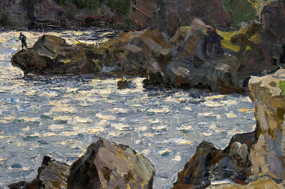 Oil painting People by the shore Konovalov Yuri Alexandrovich
