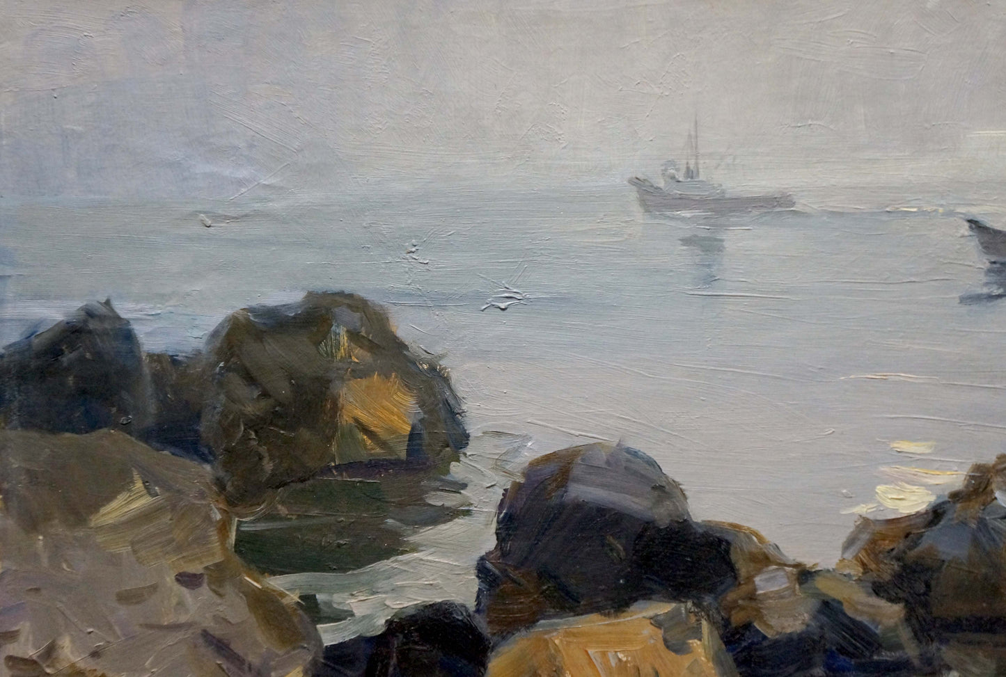 Oil painting People fishing