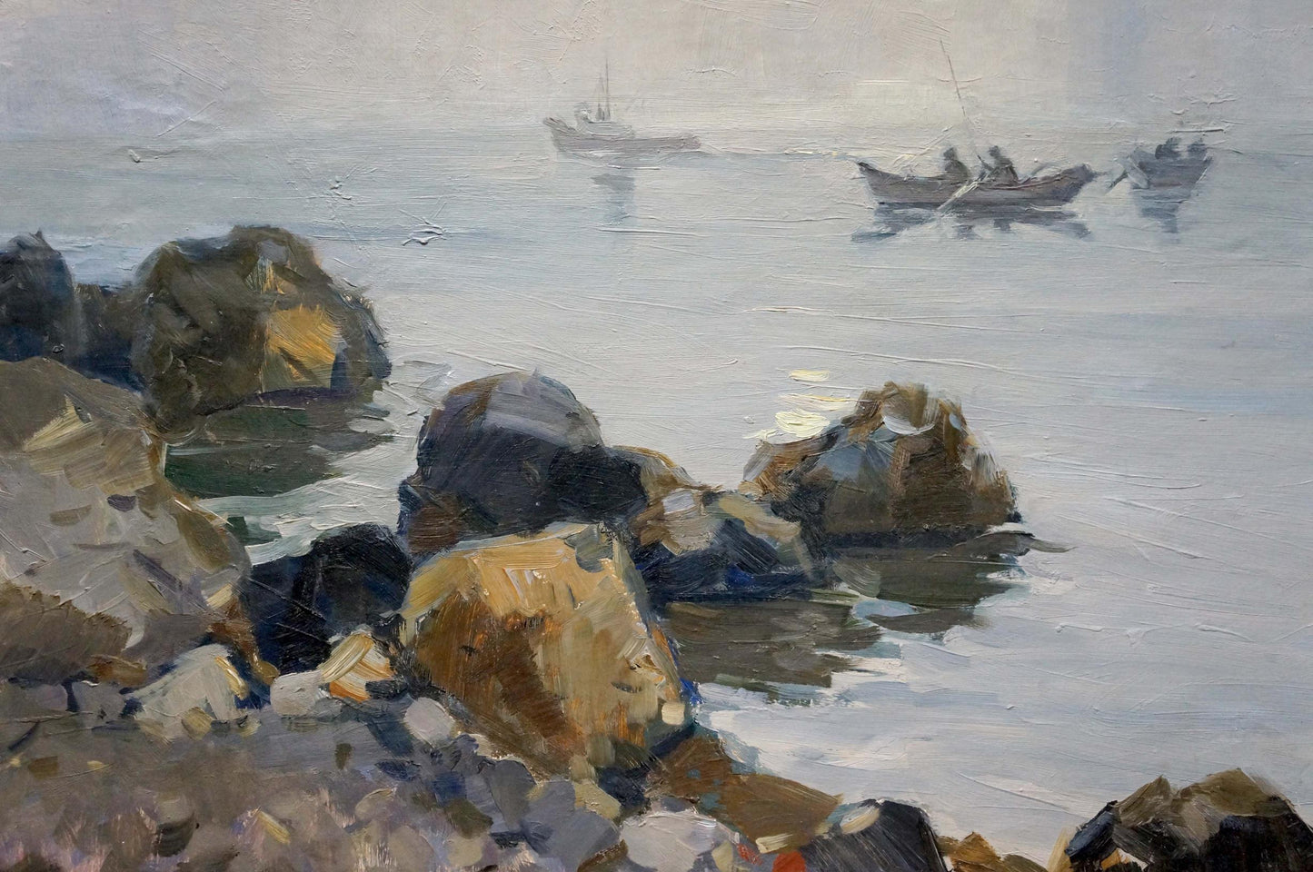Oil painting People fishing
