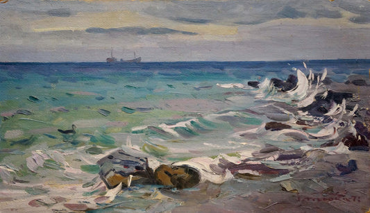 Oil painting Waves Tyukha Ivan Andreevich