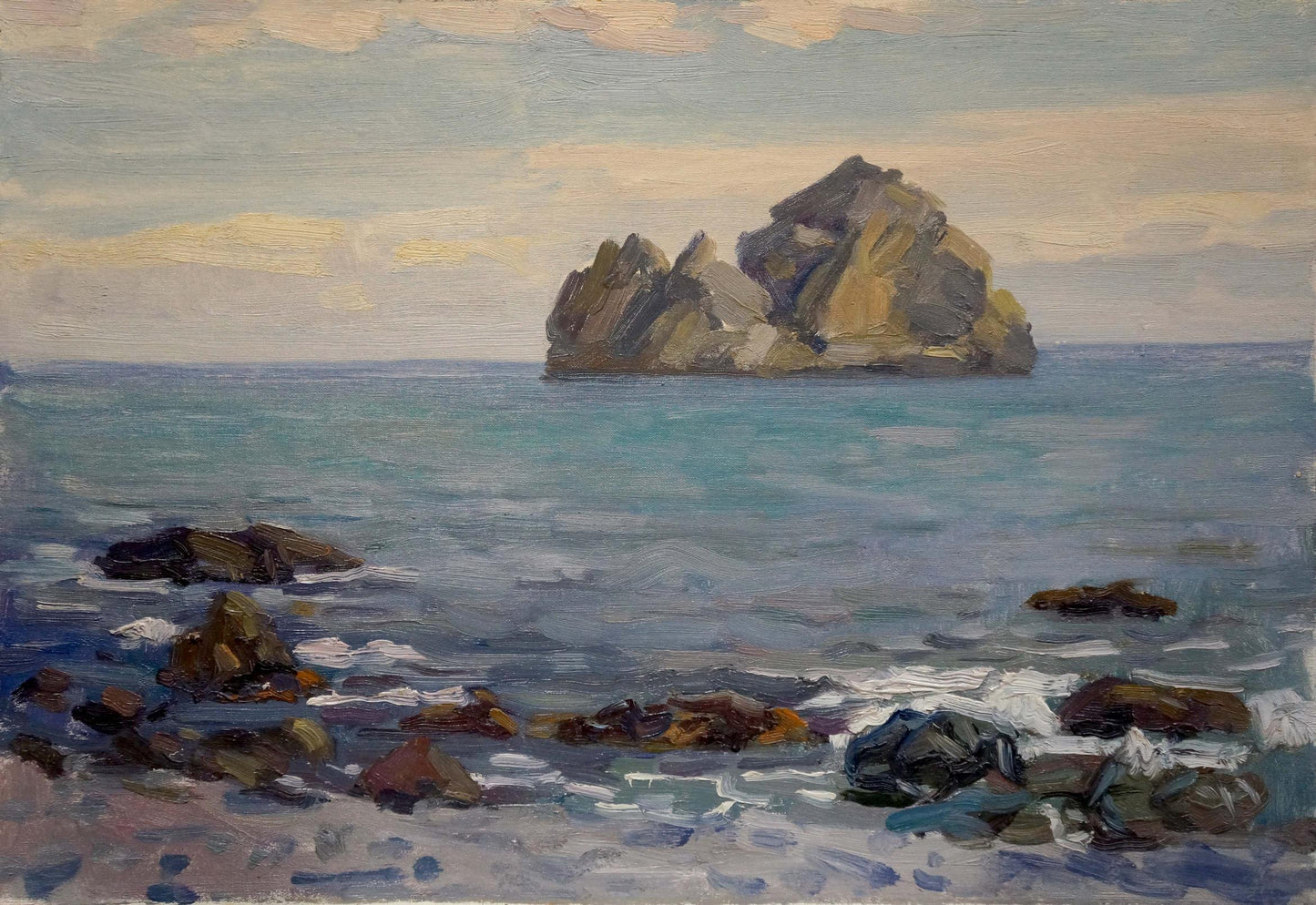 Oil painting Rock in the sea Konovalov Yuri Alexandrovich