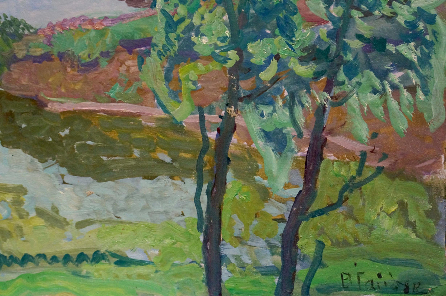 Oil painting River Panorama by Viktor Gaiduk