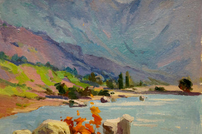 Mountain Landscape: an oil painting by Anatoliy Vasil'yevich Levichev