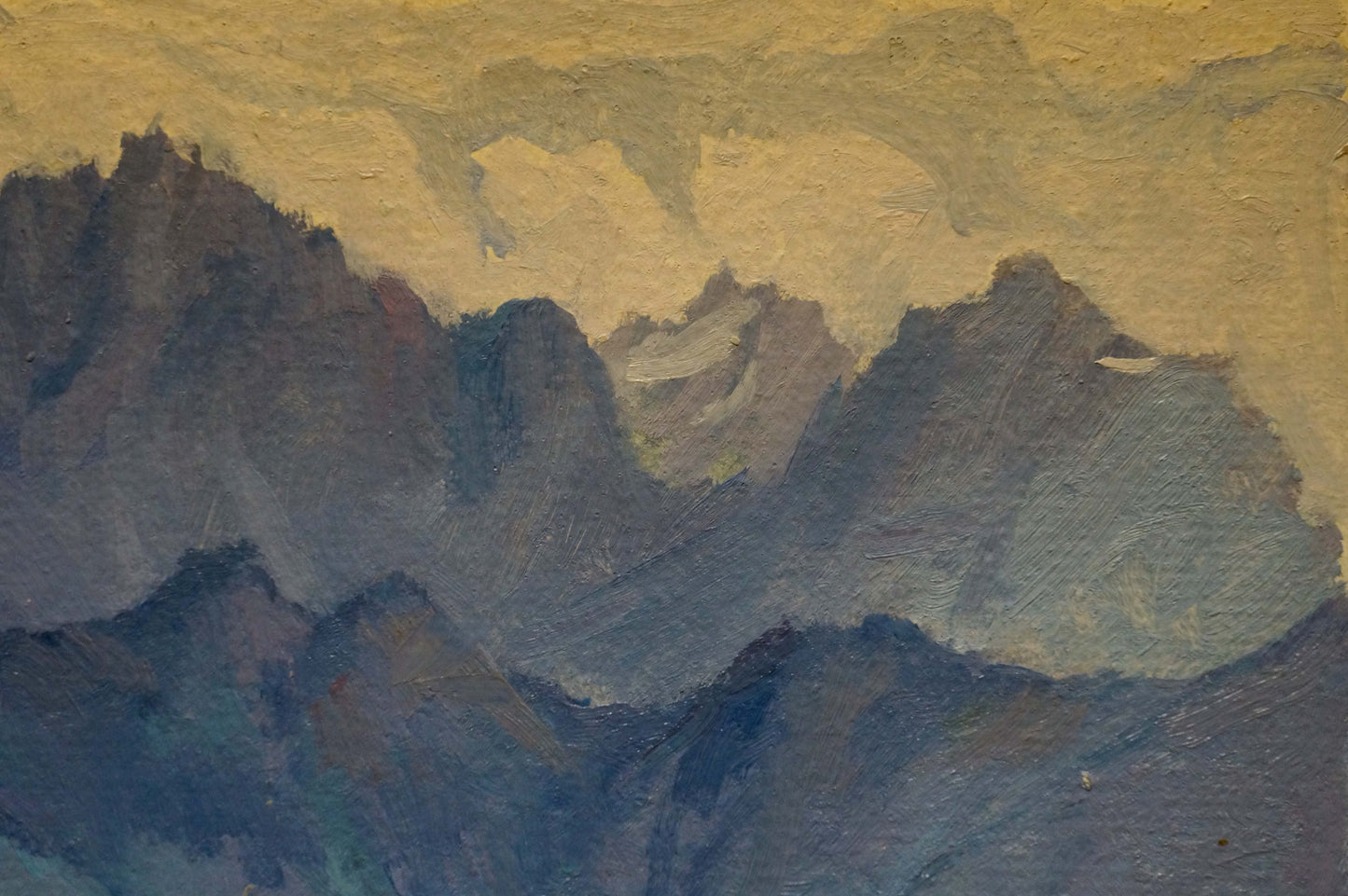 Anatoliy Vasil'yevich Levichev's oil painting capturing a "Mountain Landscape"