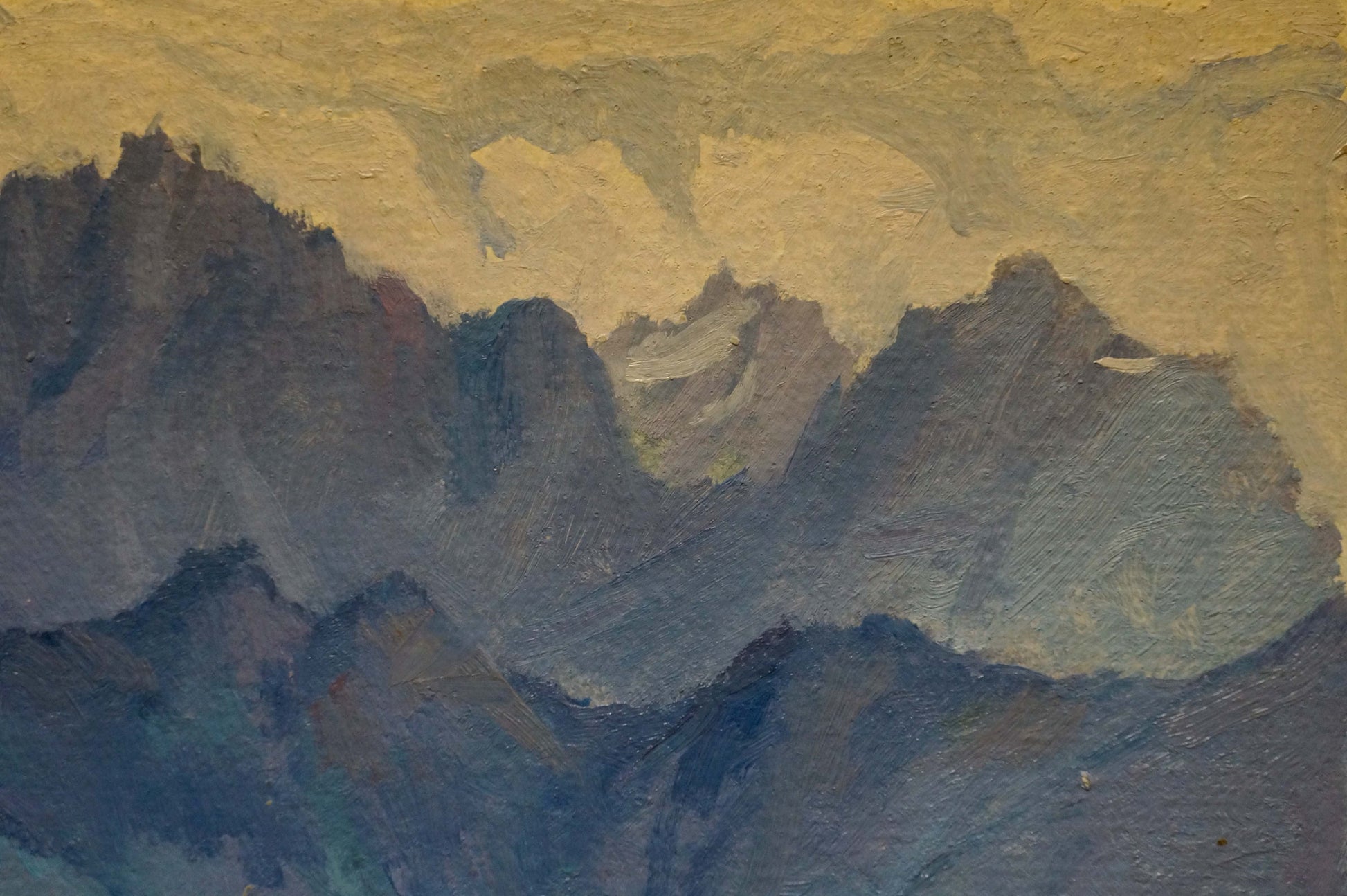 Anatoliy Vasil'yevich Levichev's oil painting capturing a "Mountain Landscape"