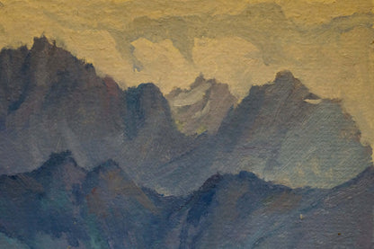 Anatoliy Vasil'yevich Levichev's oil painting capturing a "Mountain Landscape"