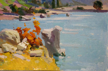 Mountain Landscape portrayed in an oil painting by Anatoliy Vasil'yevich Levichev