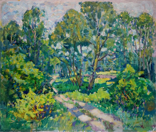 Oil painting Road in the forest Fashchenko Leonid Grigorievich