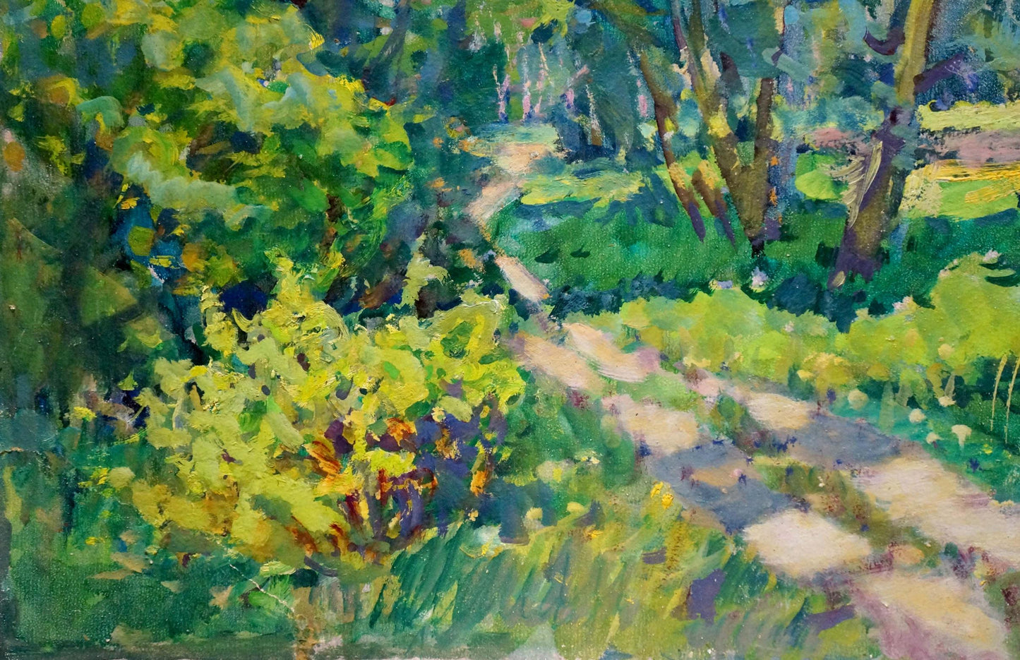 Oil painting Road in the forest Fashchenko Leonid Grigorievich