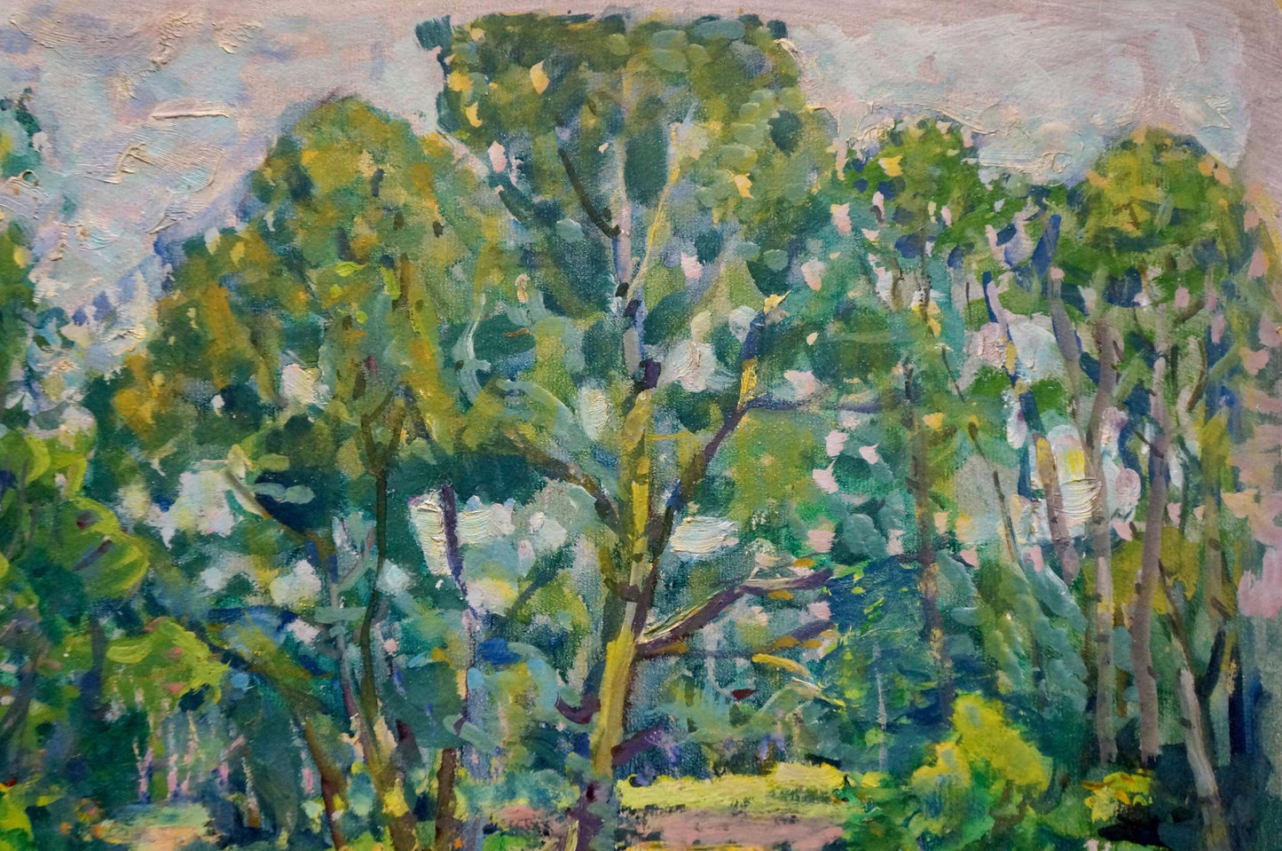 Oil painting Road in the forest Fashchenko Leonid Grigorievich